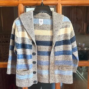 GAP Multicolor Striped Hooded Cardigan